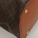 CELINE Macadam Canvas Hand Bag PVC Leather Brown Gold Auth 122168-15