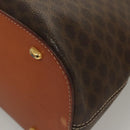 CELINE Macadam Canvas Hand Bag PVC Leather Brown Gold Auth 122168-16