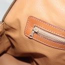 CELINE Macadam Canvas Hand Bag PVC Leather Brown Gold Auth 122168-21