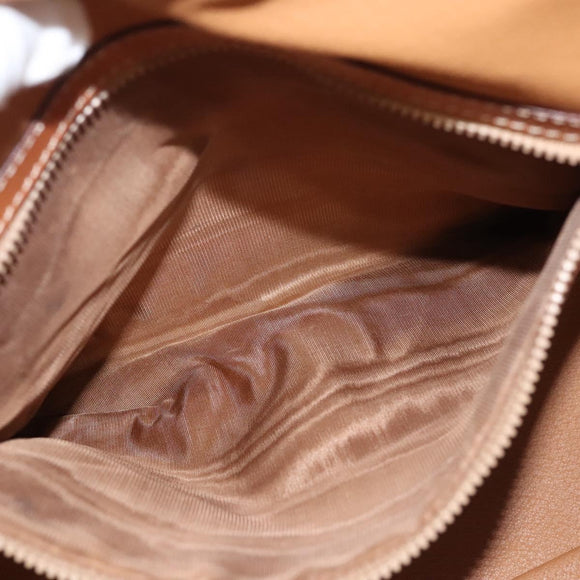 CELINE Macadam Canvas Hand Bag PVC Leather Brown Gold Auth 122168