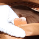 CELINE Macadam Canvas Hand Bag PVC Leather Brown Gold Auth 122168-12