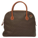 CELINE Macadam Canvas Hand Bag PVC Leather Brown Gold Auth 122168-13