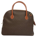 CELINE Macadam Canvas Hand Bag PVC Leather Brown Gold Auth 122168-2
