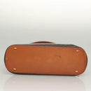 CELINE Macadam Canvas Hand Bag PVC Leather Brown Gold Auth 122168-5