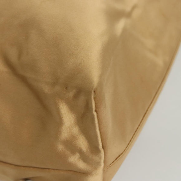PRADA Tote Bag Satin Champagne Gold Auth 122170