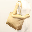 PRADA Tote Bag Satin Champagne Gold Auth 122170-23
