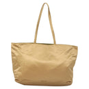 PRADA Tote Bag Satin Champagne Gold Auth 122170-13