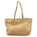PRADA Tote Bag Satin Champagne Gold Auth 122170-2