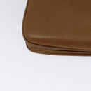 GUCCI Shoulder Bag Leather Brown Gold Auth 122171-15