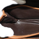 GUCCI Shoulder Bag Leather Brown Gold Auth 122171-19