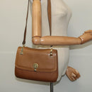 GUCCI Shoulder Bag Leather Brown Gold Auth 122171-22