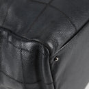 CHANEL Choco Bar Hand Bag Caviar Skin Black Silver gold CC Auth 122199-14