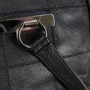 CHANEL Choco Bar Hand Bag Caviar Skin Black Silver gold CC Auth 122199-9