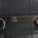 CHANEL Choco Bar Hand Bag Caviar Skin Black Silver gold CC Auth 122199-18