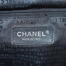 CHANEL Choco Bar Hand Bag Caviar Skin Black Silver gold CC Auth 122199-20