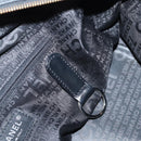 CHANEL Choco Bar Hand Bag Caviar Skin Black Silver gold CC Auth 122199-25