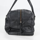 CHANEL Choco Bar Hand Bag Caviar Skin Black Silver gold CC Auth 122199-4