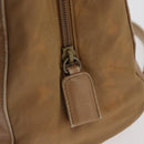 PRADA Chain Shoulder Bag Leather Beige Gold Auth 122203-10