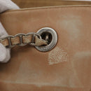 PRADA Chain Shoulder Bag Leather Beige Gold Auth 122203-11