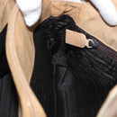 PRADA Chain Shoulder Bag Leather Beige Gold Auth 122203-21