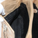 PRADA Chain Shoulder Bag Leather Beige Gold Auth 122203-24