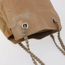 PRADA Chain Shoulder Bag Leather Beige Gold Auth 122203-6