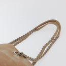 PRADA Chain Shoulder Bag Leather Beige Gold Auth 122203-8