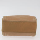 PRADA Chain Shoulder Bag Leather Beige Gold Auth 122203-5