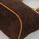 MCM Logogram Vicetos Hand Bag Nylon Dark Brown Gold Auth 122206-11