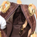 MCM Logogram Vicetos Hand Bag Nylon Dark Brown Gold Auth 122206-19