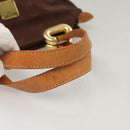 MCM Logogram Vicetos Hand Bag Nylon Dark Brown Gold Auth 122206-7