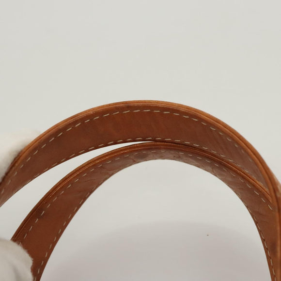 MCM Logogram Vicetos Hand Bag Nylon Dark Brown Gold Auth 122206