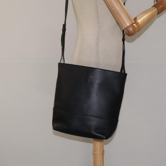 BOTTEGA VENETA Shoulder Bag Leather Black Auth 122220