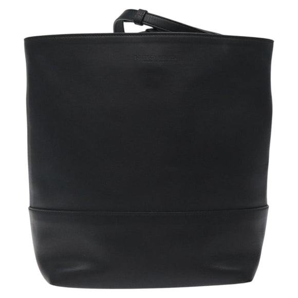 BOTTEGA VENETA Shoulder Bag Leather Black Auth 122220