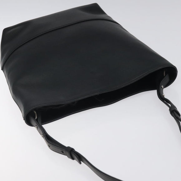 BOTTEGA VENETA Shoulder Bag Leather Black Auth 122220