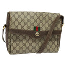 GUCCI GG Supreme Web Sherry Line Bag PVC Beige Gold 904 02 084 Auth 122223-1