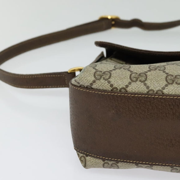 GUCCI GG Supreme Web Sherry Line Bag PVC Beige Gold 904 02 084 Auth 122223