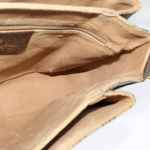 GUCCI GG Supreme Web Sherry Line Bag PVC Beige Gold 904 02 084 Auth 122223