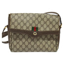 GUCCI GG Supreme Web Sherry Line Bag PVC Beige Gold 904 02 084 Auth 122223-13