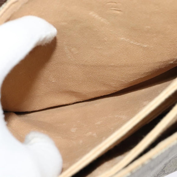 GUCCI GG Supreme Web Sherry Line Bag PVC Beige Gold 904 02 084 Auth 122223