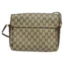 GUCCI GG Supreme Web Sherry Line Bag PVC Beige Gold 904 02 084 Auth 122223-2
