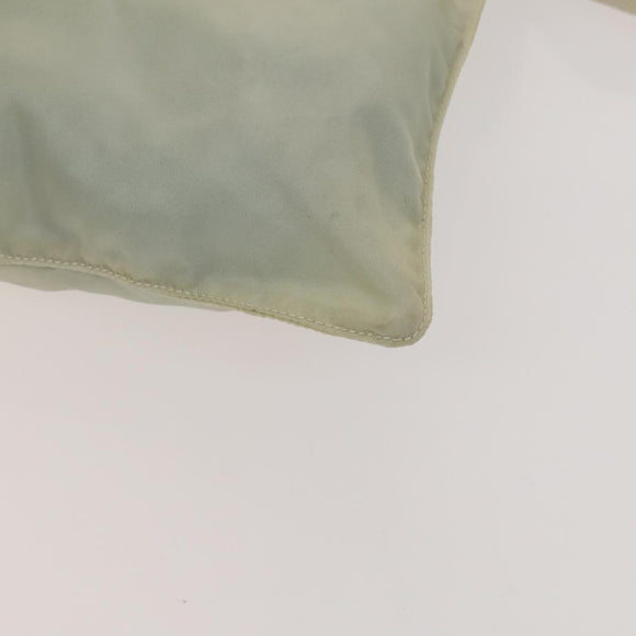 PRADA Shoulder Bag Nylon Cream Silver Auth 122252