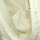 PRADA Shoulder Bag Nylon Cream Silver Auth 122252-11