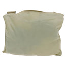 PRADA Shoulder Bag Nylon Cream Silver Auth 122252-2