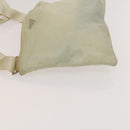 PRADA Shoulder Bag Nylon Cream Silver Auth 122252-4