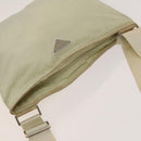 PRADA Shoulder Bag Nylon Cream Silver Auth 122252-6