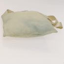 PRADA Shoulder Bag Nylon Cream Silver Auth 122252-5