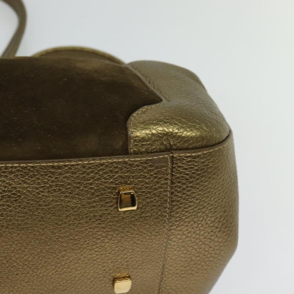 CARTIER Chain Ladonia Shoulder Bag Leather Gold Auth 122265