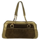 CARTIER Chain Ladonia Shoulder Bag Leather Gold Auth 122265-2