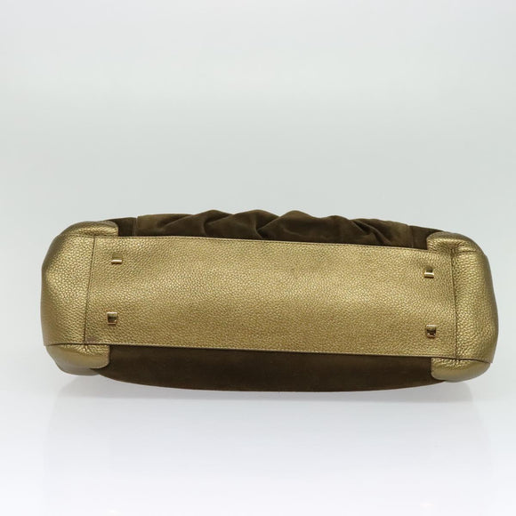 CARTIER Chain Ladonia Shoulder Bag Leather Gold Auth 122265